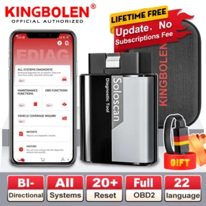 KINGBOLEN Soloscan OBD2 Bluetooth Scanner - Full System Diagnostic Tool for Benz, BMW, Audi, GM